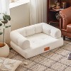 ATJafurn 33.9" Large Dog Couch White Faux Cashmere Pet Sofa for Large and Medium Dogs with Nameplate for Living Room Bedroom - 4 of 4