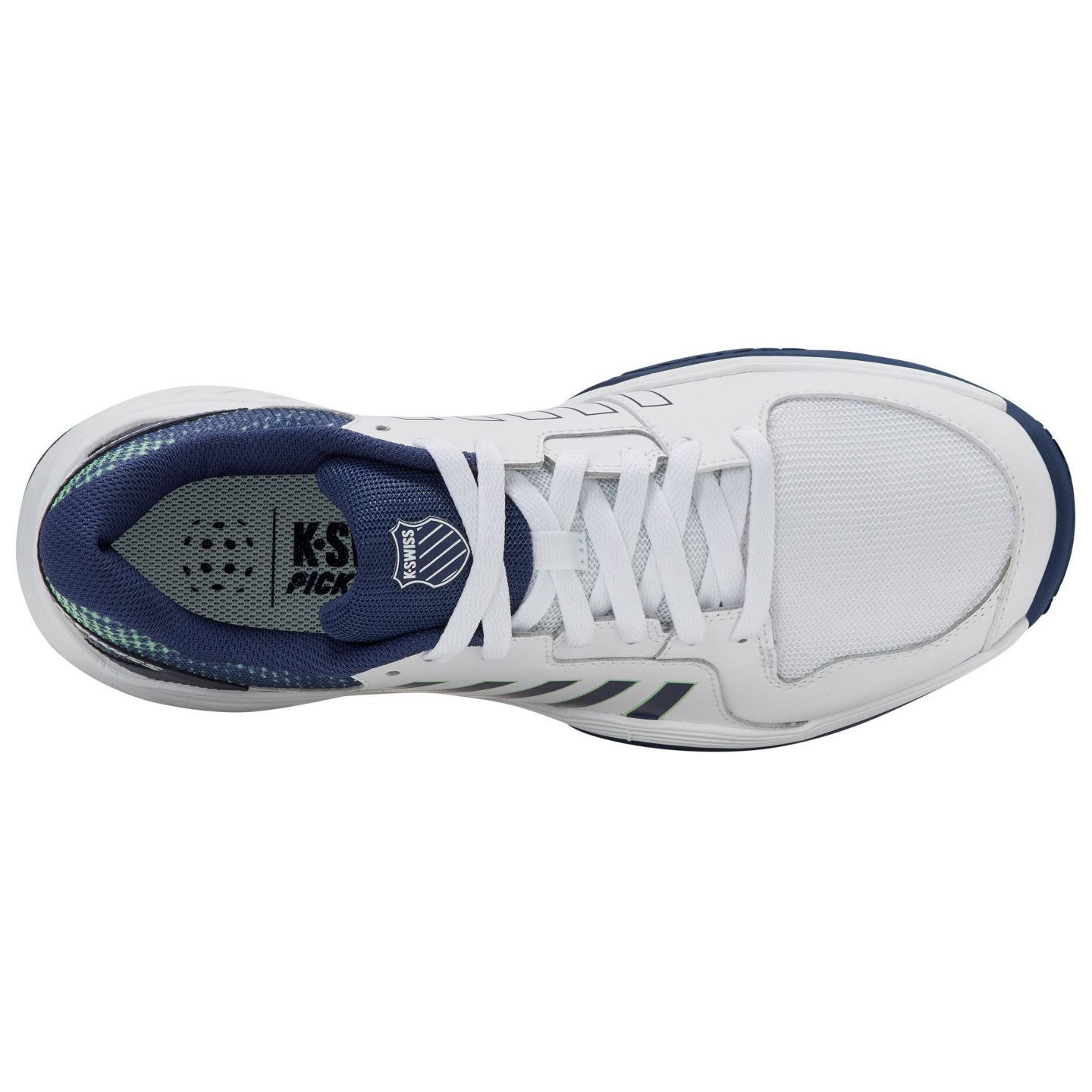 Мужские кроссовки K-Swiss Court Express Pickleball Shoe (White/Oceana/Patina Green), цвет: Белый — фото 7
