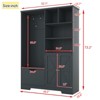 Hall Tree with Bench Shoe Cabinet Drawers Shelves Hooks Modern Coat Rack Entryway, 33.27"*18.7"*8.46" - 3 of 4