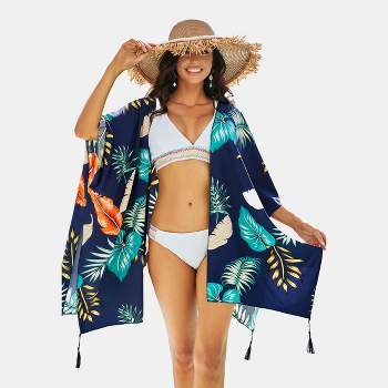 Women's Tropical Oasis Tassels Shawl Cover Ups - Cupshe