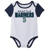 MLB Seattle Mariners Infant Boys' 3pk White Bodysuit - 2 of 4