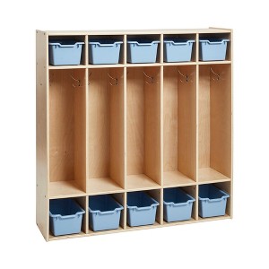 ECR4Kids Streamline 5-Section Coat Locker with Scoop Front Storage Bins - 1 of 4