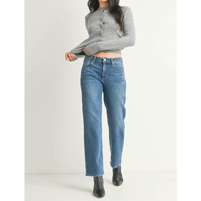 Women's Stretchy Straight Jean - JUST BLACK DENIM