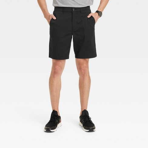 Men's 9 Flat Front Tech Chino Shorts - Goodfellow & Co™ Black 28 : Target