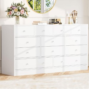 Whizmax 12 Drawer Dresser for Bedroom, 61 Inch Wood Dresser with Power Outlet, Wide Dresser Chest of Drawers for Living Room, Hallway - 1 of 4