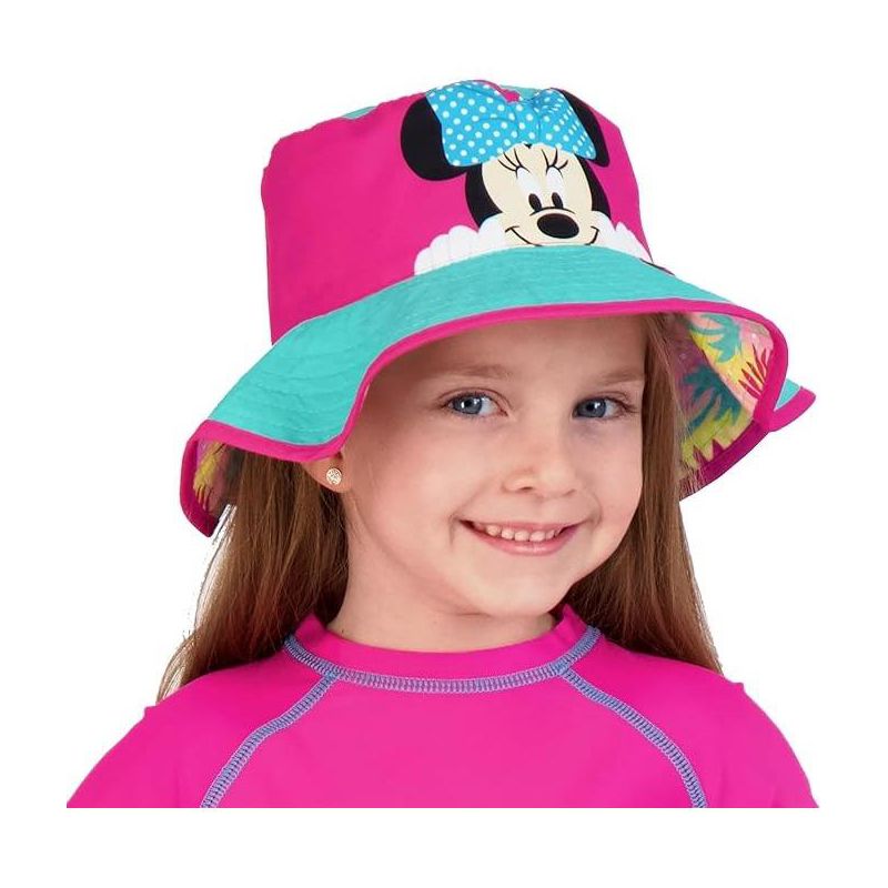 Disney Minnie Mouse Girls Bucket Hat, Sun Hat for Toddlers/Little Girls Ages 3-8, 2 of 4