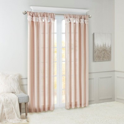 PAGED Faux Silk Blackout Curtains for Bedroom,Window Curtain Panel with Twisted Tab Top,Lined,Curtains for Living Room,Machine Washable