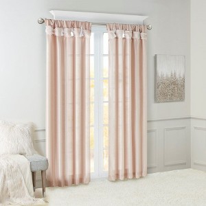 PAGED Faux Silk Blackout Curtains for Bedroom,Window Curtain Panel with Twisted Tab Top,Lined,Curtains for Living Room,Machine Washable - 1 of 4