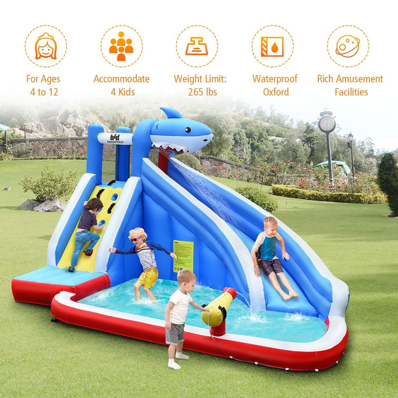 Costway Inflatable Water Slide Animal Shaped Bounce House Castle Splash Water Pool W/750W Blower, 5 of 11