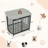 VisioGear Dog Crate for Small and Medium Dogs, Wooden Dog Crate End Table with Double-Doors, Gray, 31.5"*23.03"*25.87" - 3 of 4