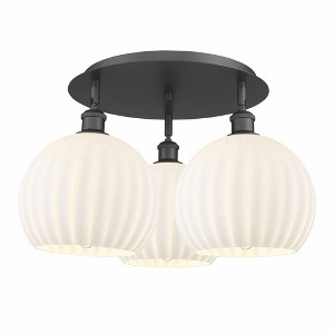 White Venetian - 3 Light Flush Mount In Modern Style-12.75 Inches Tall and 21.75 Inches Wide - 1 of 1