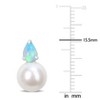 EVERLY JEWELRY | Sterling Silver 7/8 CT TGW Ethiopian Opal & 8.5 - 9 MM Cultured Freshwater Pearl Fashion Post Earrings - 2 of 4
