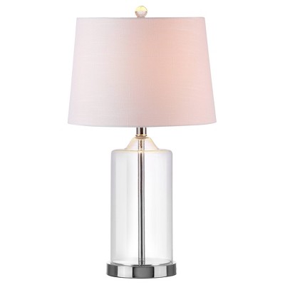 25" Glass Walsh Table Lamp (Includes LED Light Bulb) Clear - JONATHAN Y