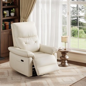 Power Recliner Chair, PU Leather Swivel Rocker Recliner with USB Ports, Upholstered Nursery Glider Reclining Sofa Chair, Ergonomic Lounge - 1 of 4