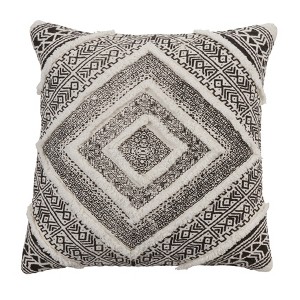 Saro Lifestyle Embellished Diamond Poly-Filled Throw Pillow - 1 of 3