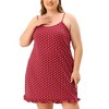 Agnes Orinda Women's Plus Size Polka Dots Comfort Ruffle Hem Sleeveless Packs Nightgowns - 2 of 4