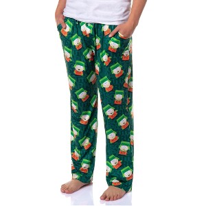 South Park Men's Kyle Broflovski Expressions Pajama Pants Lounge Bottoms Green - 1 of 4