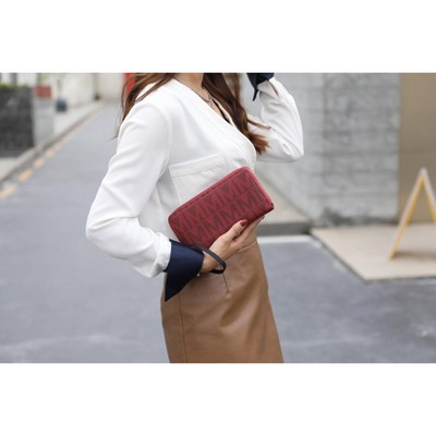 Кошельки MKF Collection Wristlet Wallet Handbag Purse Monogram Logo Print Multiple Card Slots Multiple Compartments, Danielle Milan MKF Collection by Mia K - Beige — фото 2