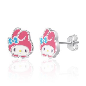 Sanrio Womens Hello Kitty and Friends Silver Plated and Enamel Stud Earrings, Officially Licensed - 1 of 4