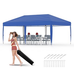Garvee 10x20 Pop Up Canopy - Easy Up Camping Tent with One Roller Bag, 3 Adjustable Height, 4 Weight Bags for Deck, Garden, Sports, Beach, Blue - 1 of 4