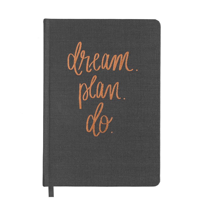Sweet Water Decor Dream Plan Do Grey and Rose Gold Fabric Journal, 1 of 6