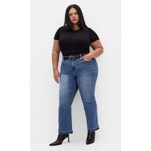 Plus size kick flare jeans store