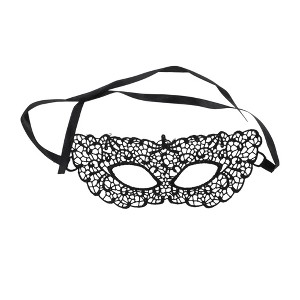 Unique Bargains Lace Half Face Party Mask Black 1 Pc - 1 of 4