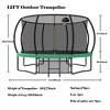 BestParts 12FT Recreational Kids Trampoline with Safety Enclosure, Ladder & Basketball Hoop for Outdoor Fun - 3 of 4