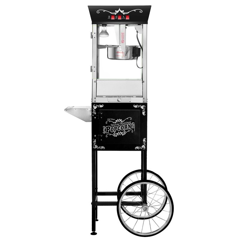 Great Northern Popcorn 8 oz. Matinee Antique Style Popcorn Machine - Electric Popcorn Maker Cart - Black, 1 of 6