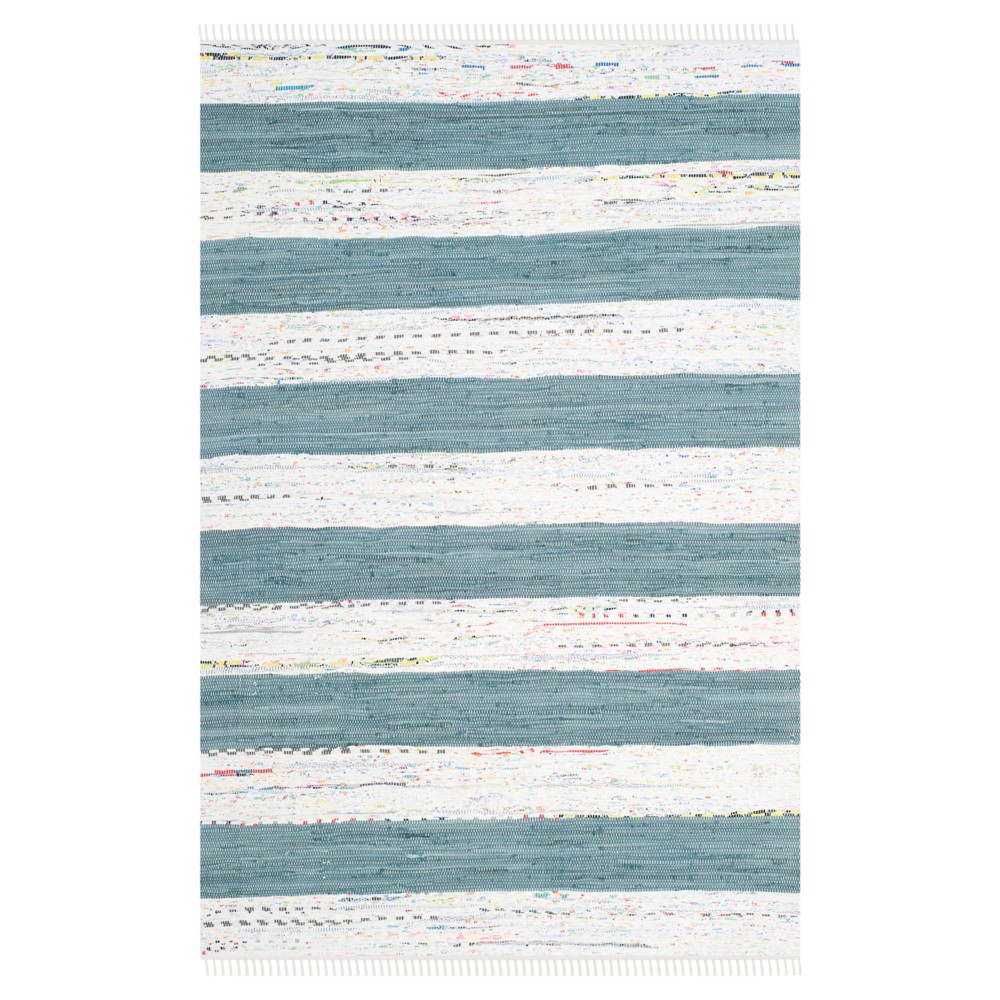 Carine Flatweave Area Rug - Ivory/Teal (4'x6') - Safavieh