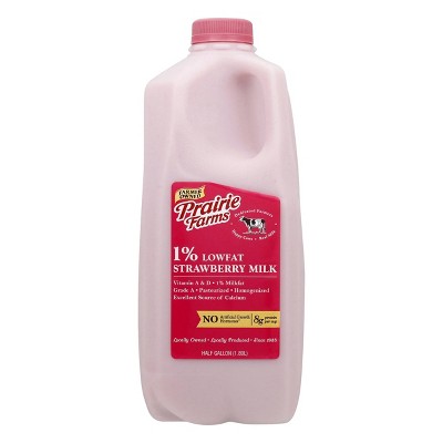 Prairie Farms 1% Strawberry Milk - 0.5gal