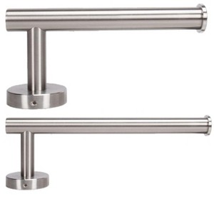 Itopfox 2 Piece Bathroom Hardware Set 304 Stainless Steel Toilet Paper Holder 6 in and Towel Holder 9 in Brushed Nickel Wall Mount - 1 of 4