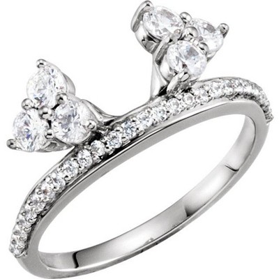 Pompeii3 1/3CT Diamond Ring Wrap Style Wedding Ring 14K White Gold