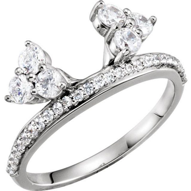 Pompeii3 1/3CT Diamond Ring Wrap Style Wedding Ring 14K White Gold, 1 of 4
