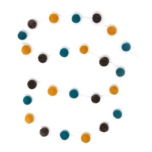 Slickblue 5ft Handmade Wool Felt Pom Pom Garland for Home/Party Décor – 3 Color Options - 1 of 3