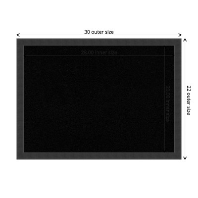 Mezzanotte Black Wood Framed Cork Bulletin Board, 30 x 22 Inches