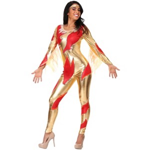 HalloweenCostumes.com Blades of Glory Fire Costume for Women,  Figure Skating Jumpsuit for Cosplay & Halloween - 1 of 4