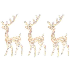 vidaXL Reindeer Christmas Decoration Cold white Acrylic - Multicolor 2 x 1 x 4 ft 3-Pack - 1 of 4