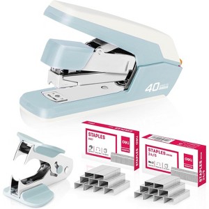 Deli Effortless Desktop Stapler, Heavy Duty Stapler, 40-50 Sheet Capacity, One Finger, includes Staples & Staple Remover - 1 of 4