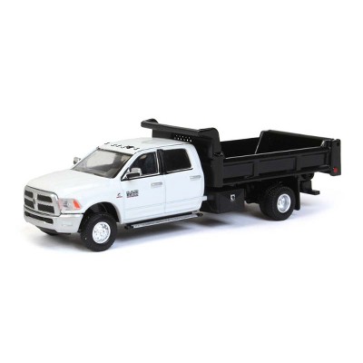 1/64 2018 Ram 3500 Dually, White w/ Black Dump Bed, Outback Toys Exclusive 51294-B