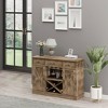 NicBex Farmhouse Sideboard Cabinet with 3 Drawers Kitchen Wine Bar Cabinet with X-Shaped Wine Rack for Kitchen,Living Room,Oak - 4 of 4