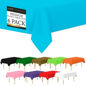 Plastic Tablecloth Disposable, Tablecloths for Rectangle Tables 54 inch. x 108 inch. Fits Tables Up to 8 Feet, Table Cloth for Party - SparkSettings - 1 of 4
