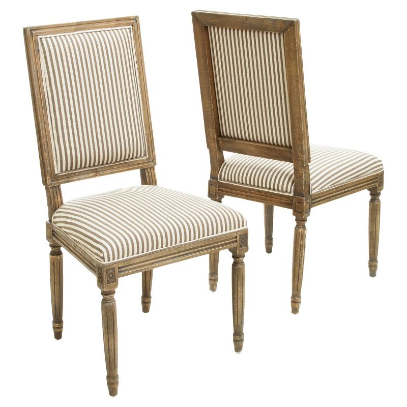 Set of 2 Madison Weathered Oak Dining Chairs Dark Coffee - Christopher Knight Home, 1 of 6