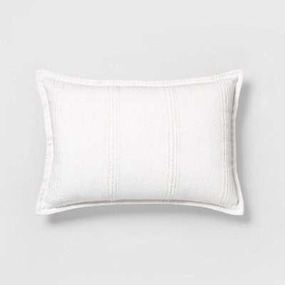 14" x 20" Textured Stripe Lumbar Pillow Sour Cream - Hearth & Hand™ with Magnolia