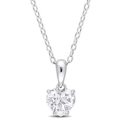 EVERLY JEWELRY | Sterling Silver Heart Pendant with Gemstone – Multiple Stone Options
