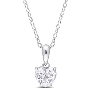 EVERLY JEWELRY | Sterling Silver Heart Pendant with Gemstone – Multiple Stone Options - 1 of 4