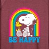 Women's - Peanuts - Be Happy Rainbow Lightweight French Terry Wide Neck Long Sleeve Graphic Shirt - 2 of 4