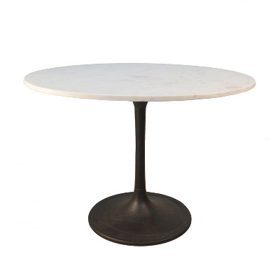 40" Zaha Round Marble Top Dining Table Black/white - Carolina Chair