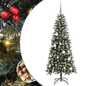 vidaXL Artificial Christmas Tree with 150 LEDs Green 66 x 66 x 150 cm - 1 of 4