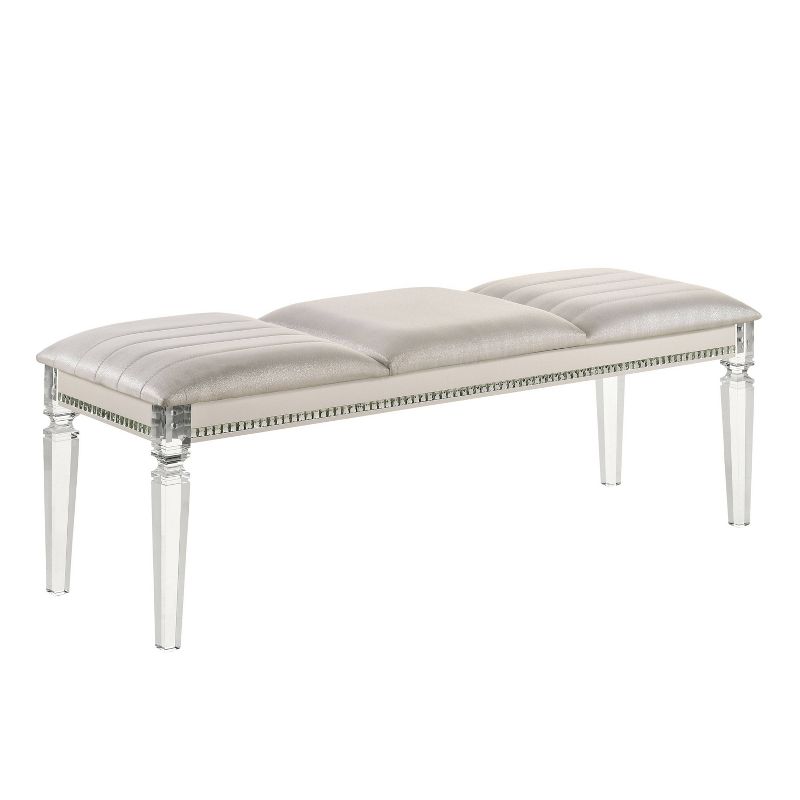 Cobblestone Acrylic Legs Bench Pearl White - HOMES: Inside + Out, 1 of 5